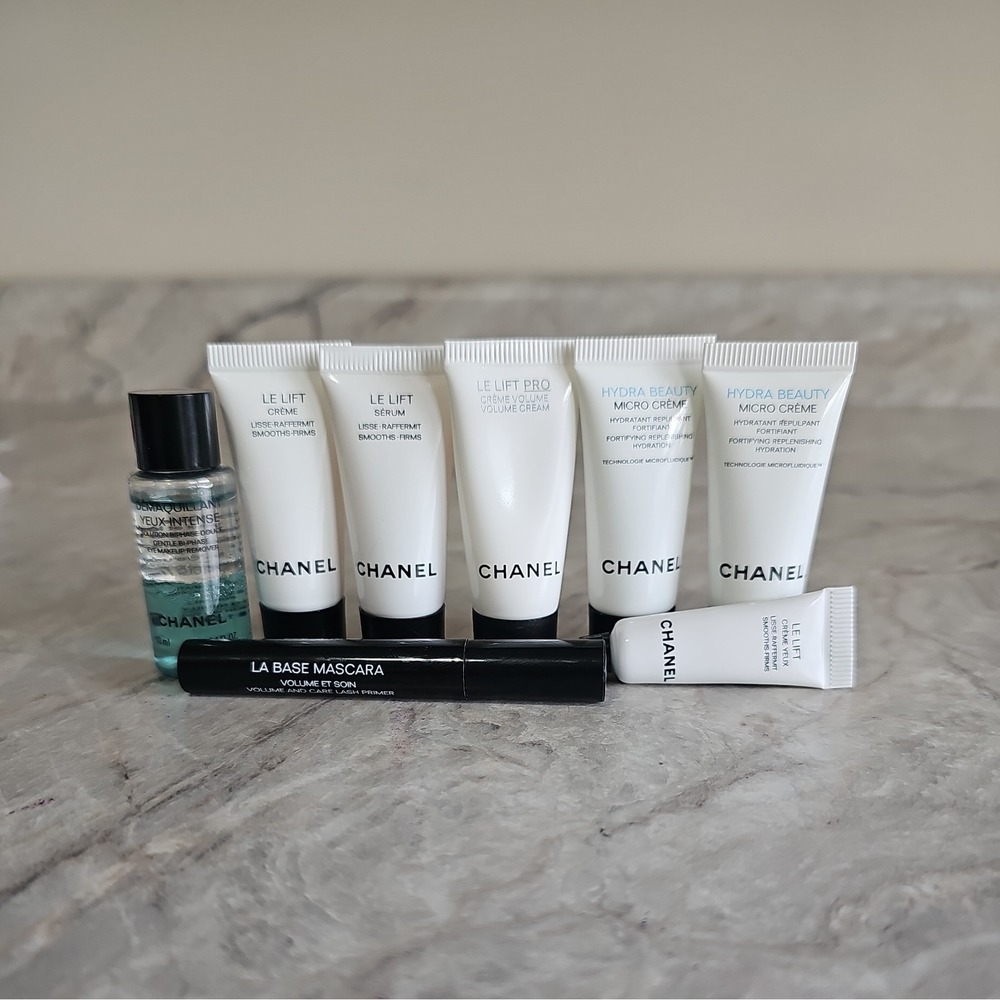 CHANEL 8pc Set-Le Lift Crème+Serum+Hydra Beauty Micro Crème+Lash Primer+Remover‎